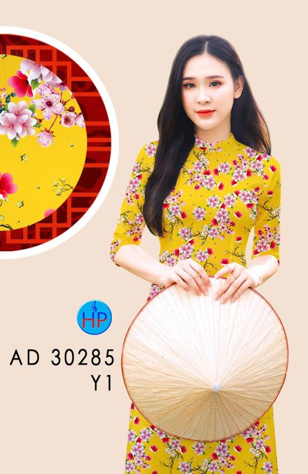 Vải Áo Dài Hoa Đào Đều kiểu mới AD 30285