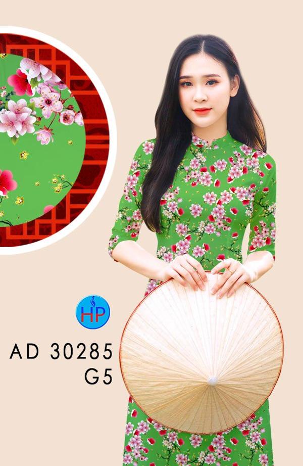 Vải Áo Dài Hoa Đào Đều kiểu mới AD 30285
