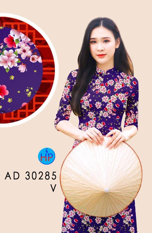 Vải Áo Dài Hoa Đào Đều kiểu mới AD 30285
