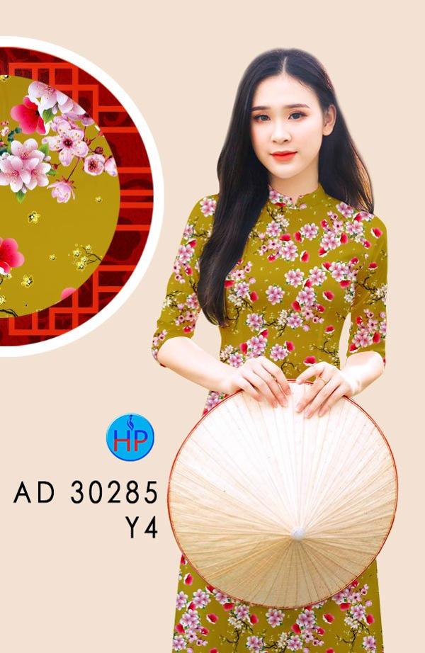 Vải Áo Dài Hoa Đào Đều kiểu mới AD 30285