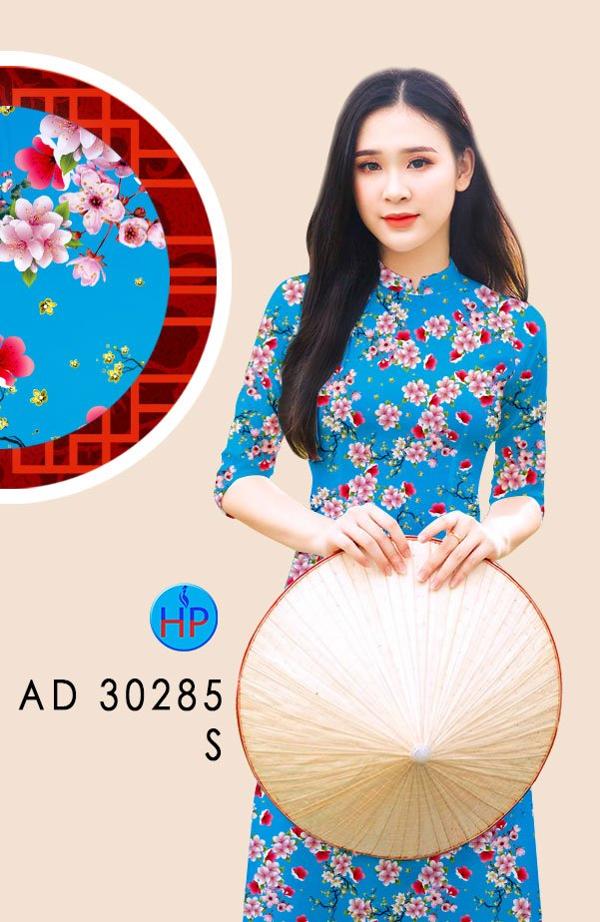 Vải Áo Dài Hoa Đào Đều kiểu mới AD 30285