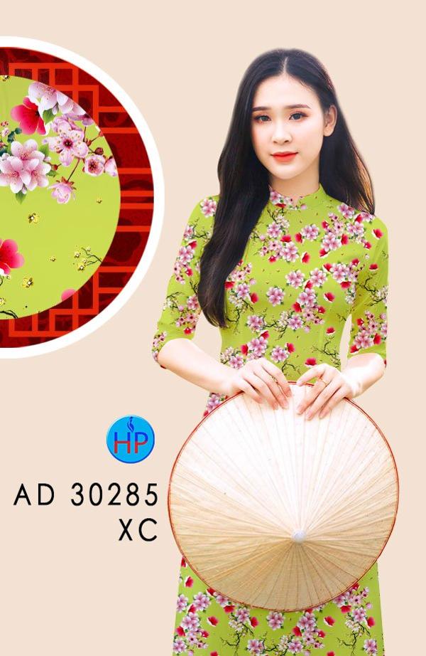 Vải Áo Dài Hoa Đào Đều kiểu mới AD 30285