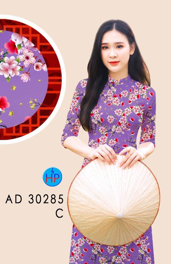 Vải Áo Dài Hoa Đào Đều kiểu mới AD 30285