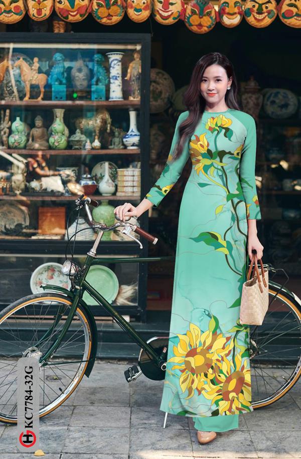 Vải Áo Dài Hoa Hướng Dương kiểu mới AD KC7784 47 Vải Áo Dài Hoa Hướng Dương kiểu mới AD KC7784