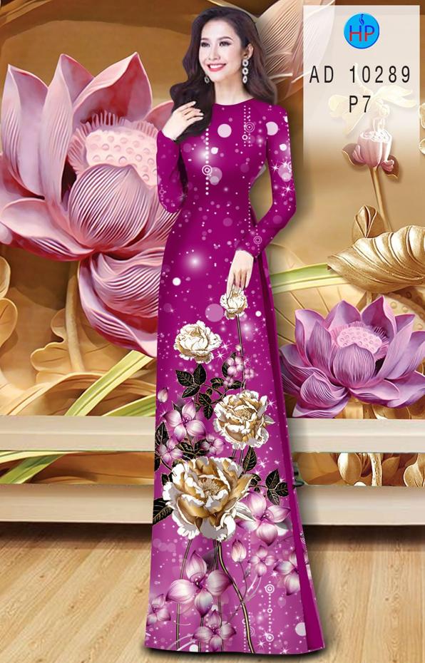 Vải Áo Dài Hoa In 3D kiểu mới AD 10289 37 Vải Áo Dài Hoa In 3D kiểu mới AD 10289