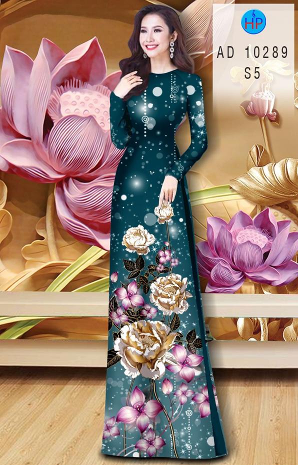 Vải Áo Dài Hoa In 3D kiểu mới AD 10289 41 Vải Áo Dài Hoa In 3D kiểu mới AD 10289