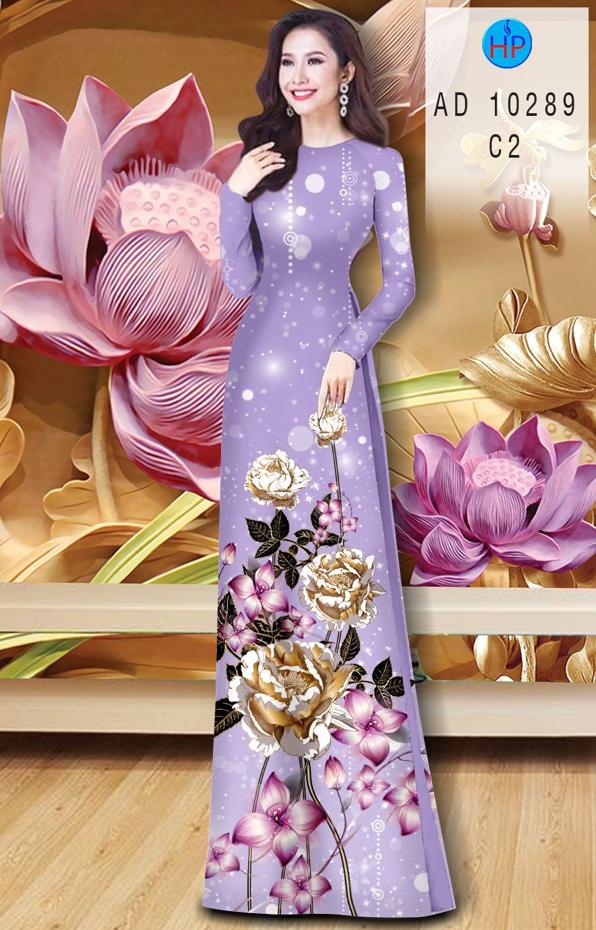 Vải Áo Dài Hoa In 3D kiểu mới AD 10289 44 Vải Áo Dài Hoa In 3D kiểu mới AD 10289