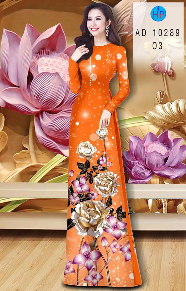 Vải Áo Dài Hoa In 3D kiểu mới AD 10289 52 Vải Áo Dài Hoa In 3D kiểu mới AD 10289