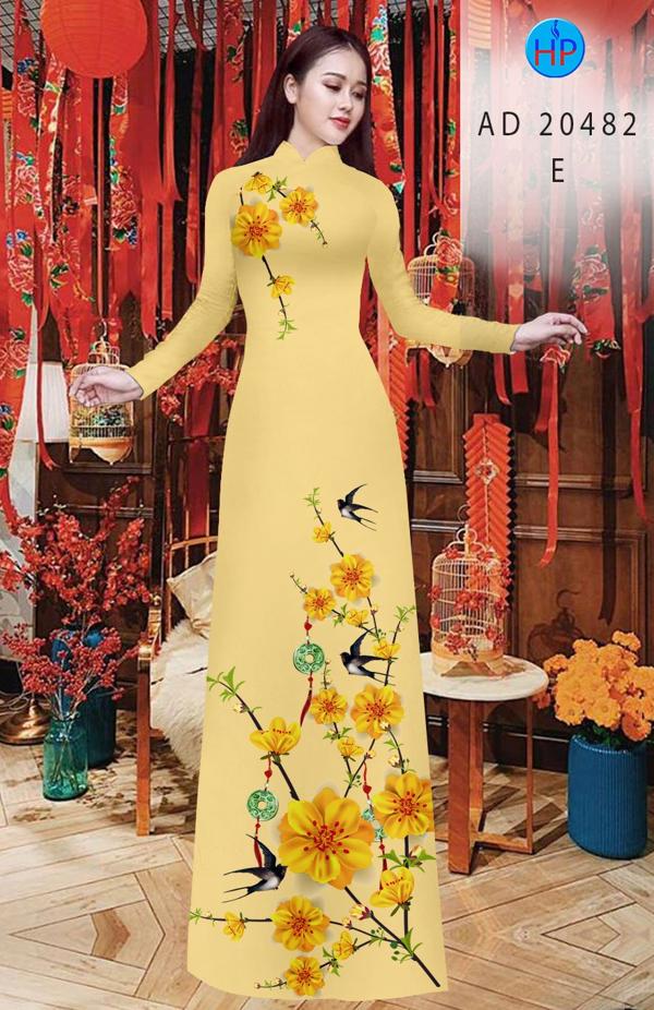Vải Áo Dài Hoa Mai kiểu mới AD 20482 42 Vải Áo Dài Hoa Mai kiểu mới AD 20482