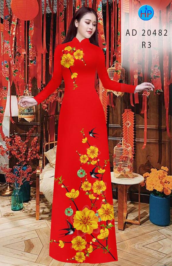 Vải Áo Dài Hoa Mai kiểu mới AD 20482 48 Vải Áo Dài Hoa Mai kiểu mới AD 20482