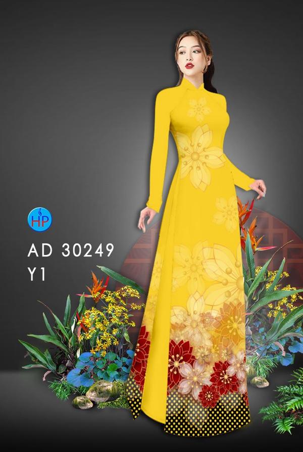 Vải Áo Dài Hoa In 3D mới ra AD 30249 40 Vải Áo Dài Hoa In 3D mới ra AD 30249