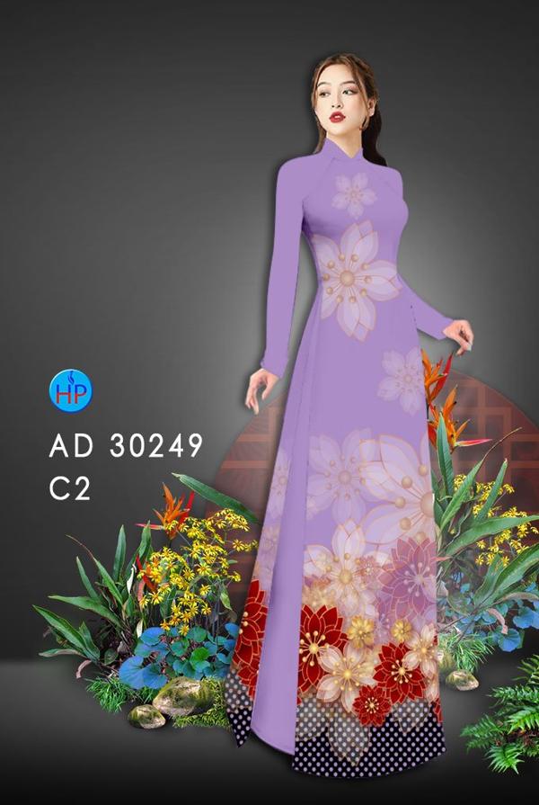 Vải Áo Dài Hoa In 3D mới ra AD 30249 44 Vải Áo Dài Hoa In 3D mới ra AD 30249