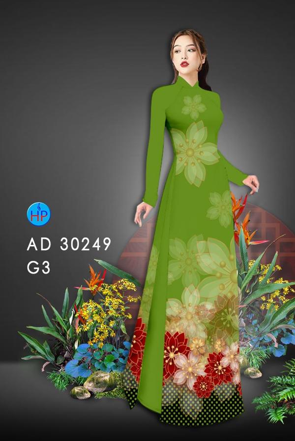 Vải Áo Dài Hoa In 3D mới ra AD 30249 50 Vải Áo Dài Hoa In 3D mới ra AD 30249