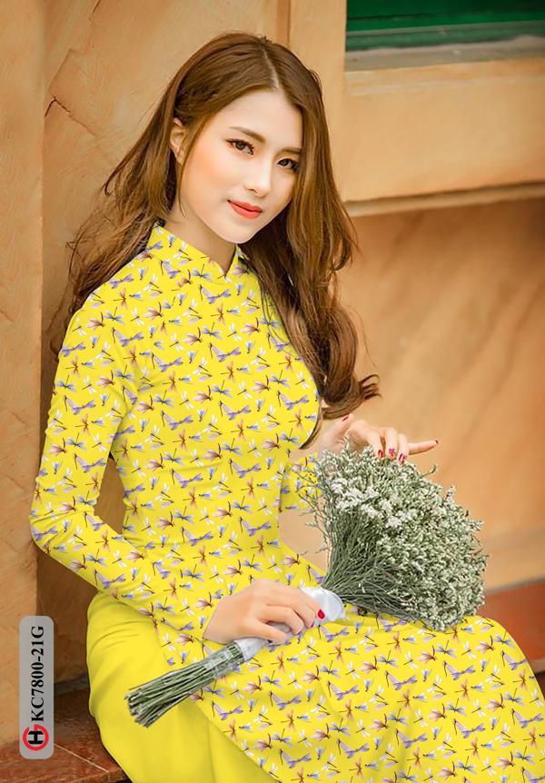 Vải Áo Dài Hình Chuồn Chuồn thiết kế 2020 AD KC7800 52 Vải Áo Dài Hình Chuồn Chuồn thiết kế 2020 AD KC7800