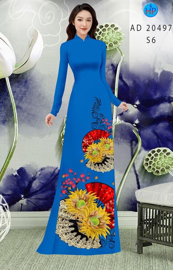 Vải Áo Dài Hoa Hướng Dương kiểu mới AD 20497