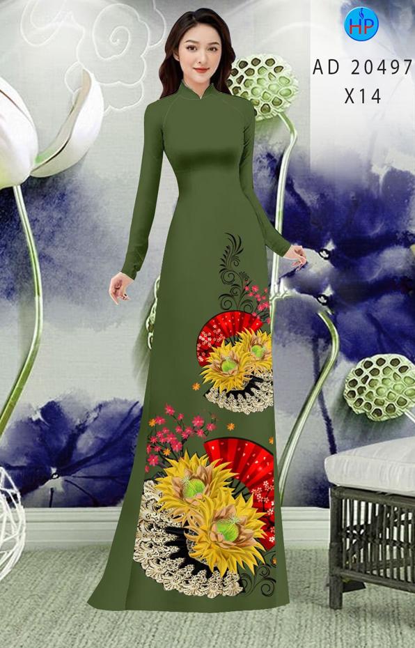 Vải Áo Dài Hoa Hướng Dương kiểu mới AD 20497