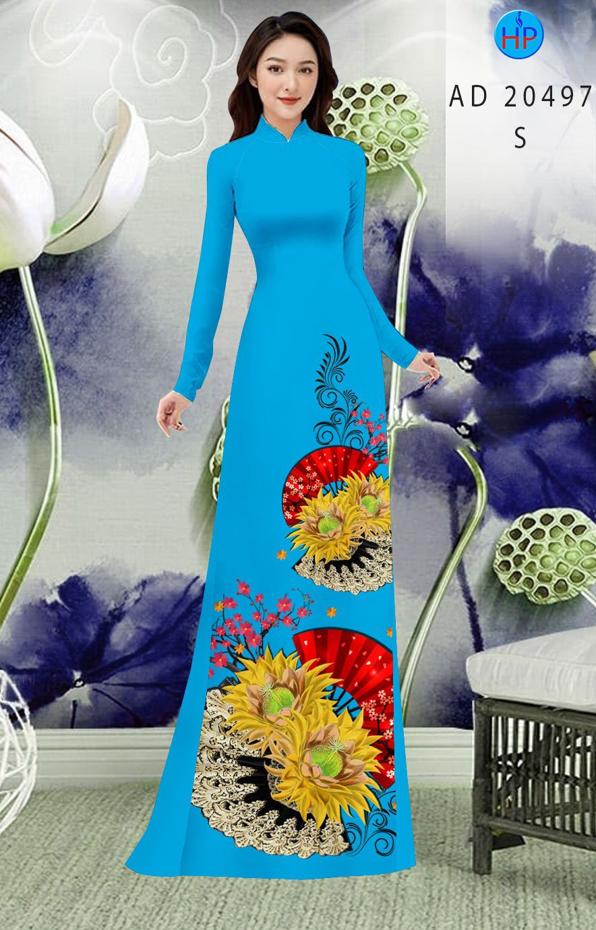 Vải Áo Dài Hoa Hướng Dương kiểu mới AD 20497