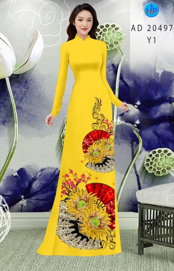 Vải Áo Dài Hoa Hướng Dương kiểu mới AD 20497