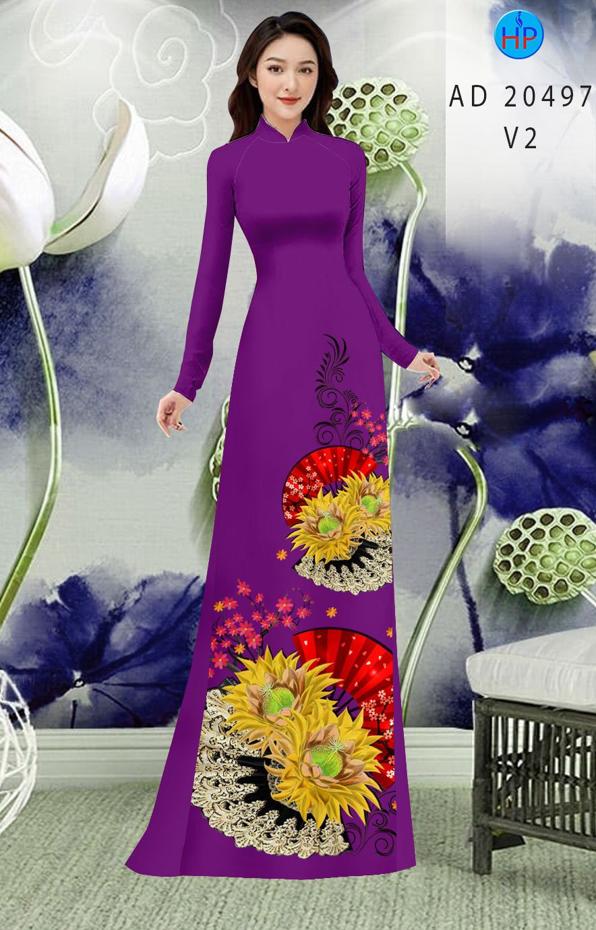Vải Áo Dài Hoa Hướng Dương kiểu mới AD 20497