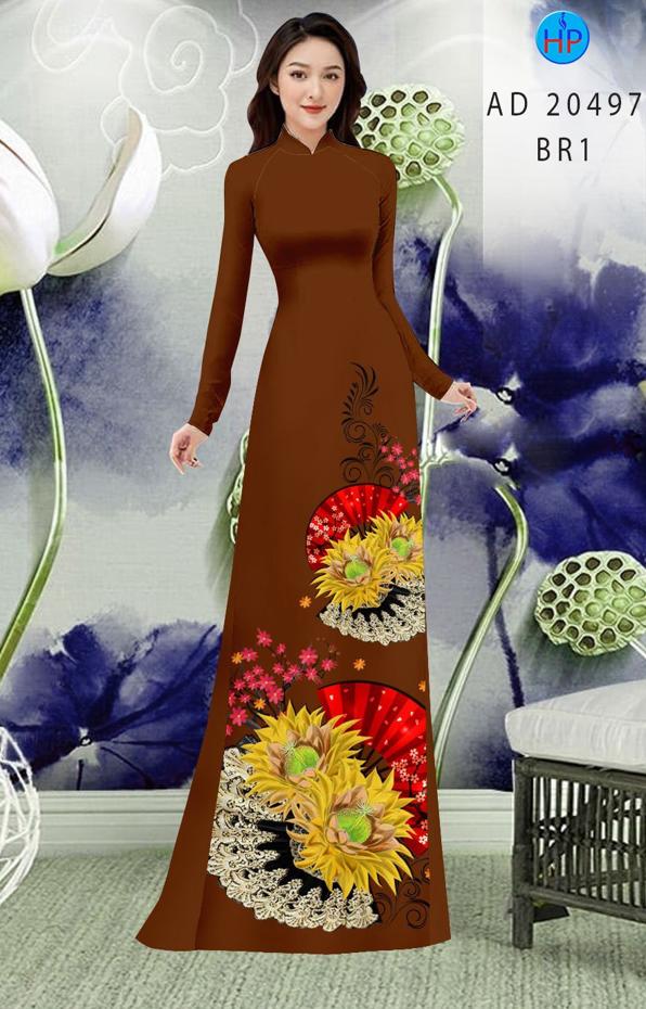 Vải Áo Dài Hoa Hướng Dương kiểu mới AD 20497