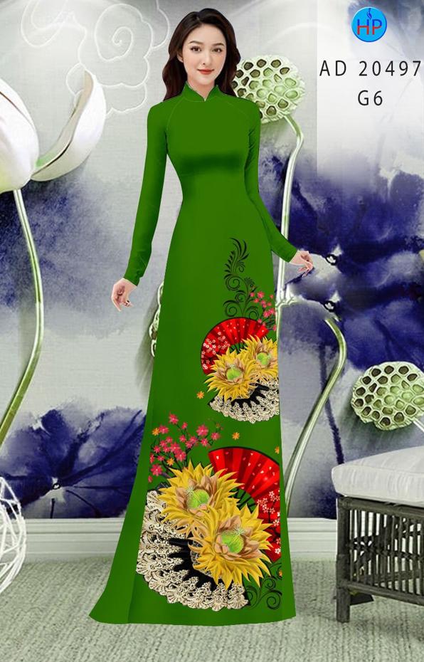 Vải Áo Dài Hoa Hướng Dương kiểu mới AD 20497