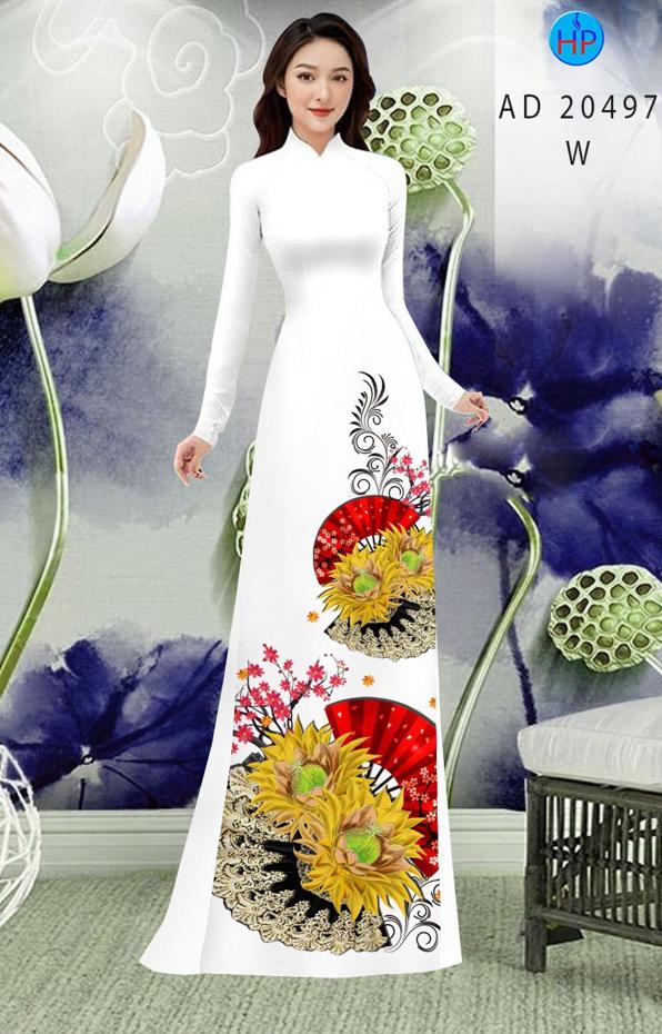 Vải Áo Dài Hoa Hướng Dương kiểu mới AD 20497