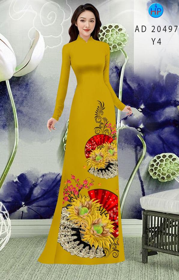 Vải Áo Dài Hoa Hướng Dương kiểu mới AD 20497