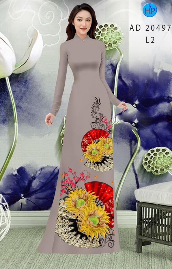 Vải Áo Dài Hoa Hướng Dương kiểu mới AD 20497