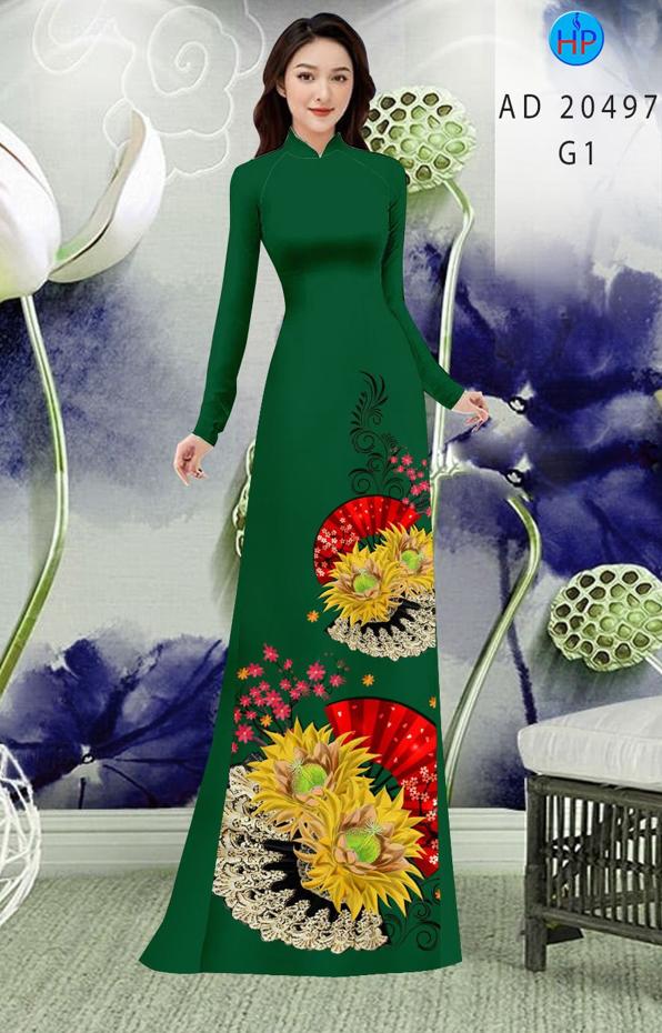 Vải Áo Dài Hoa Hướng Dương kiểu mới AD 20497