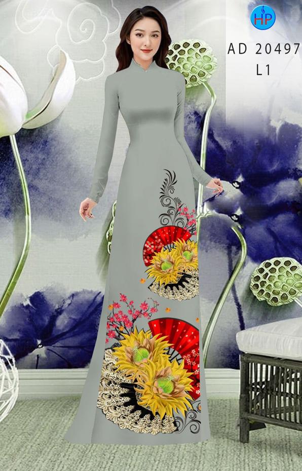 Vải Áo Dài Hoa Hướng Dương kiểu mới AD 20497