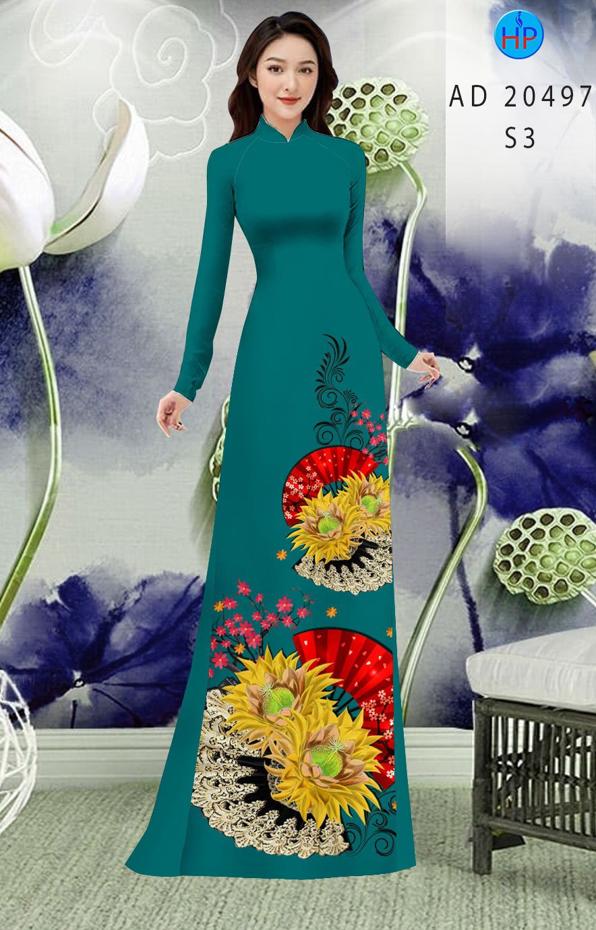 Vải Áo Dài Hoa Hướng Dương kiểu mới AD 20497