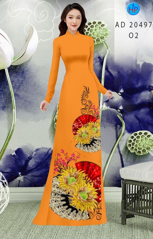 Vải Áo Dài Hoa Hướng Dương kiểu mới AD 20497