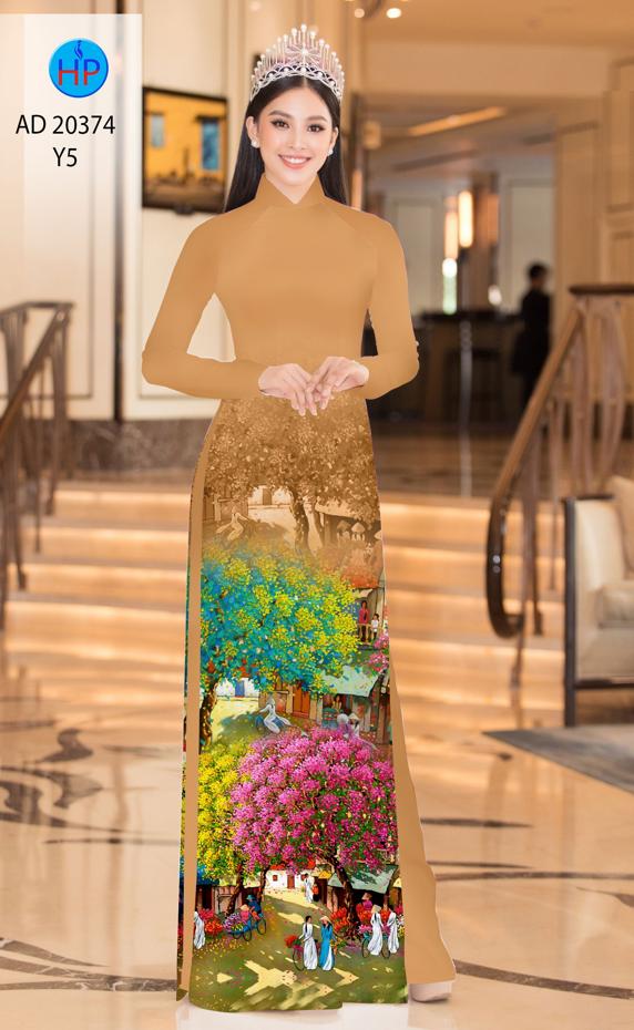 Vải Áo Dài Phong Cảnh Tết kiểu mới AD 20374 45 Vải Áo Dài Phong Cảnh Tết kiểu mới AD 20374