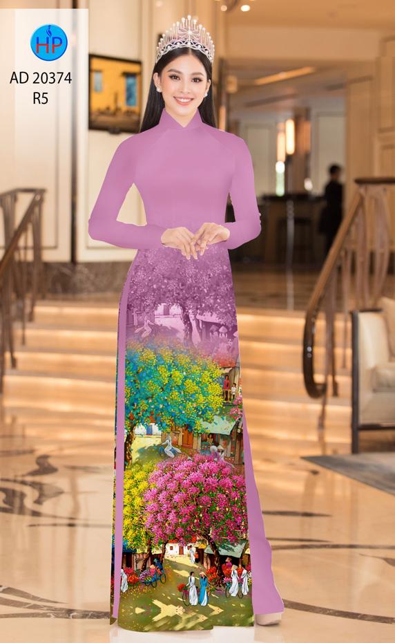 Vải Áo Dài Phong Cảnh Tết kiểu mới AD 20374 49 Vải Áo Dài Phong Cảnh Tết kiểu mới AD 20374