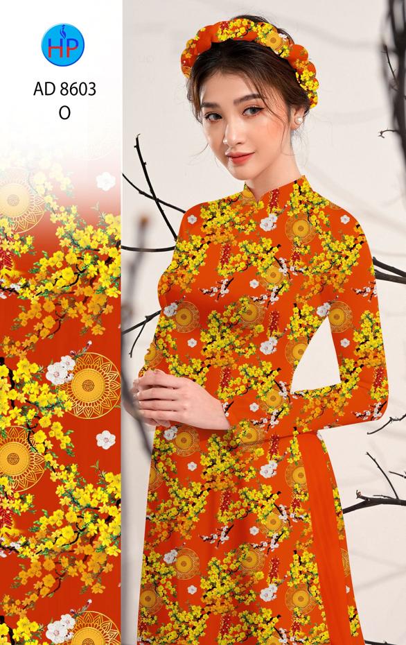 Vải Áo Dài Hoa Mai Đều kiểu mới AD 8603