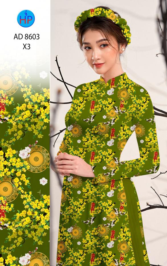 Vải Áo Dài Hoa Mai Đều kiểu mới AD 8603