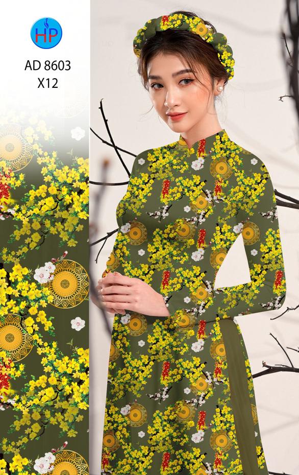 Vải Áo Dài Hoa Mai Đều kiểu mới AD 8603
