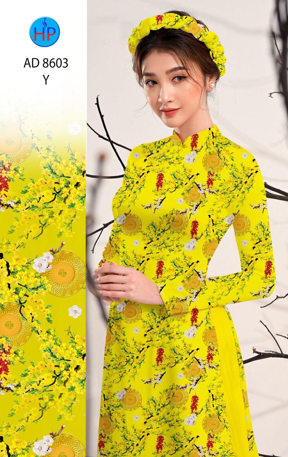 Vải Áo Dài Hoa Mai Đều kiểu mới AD 8603