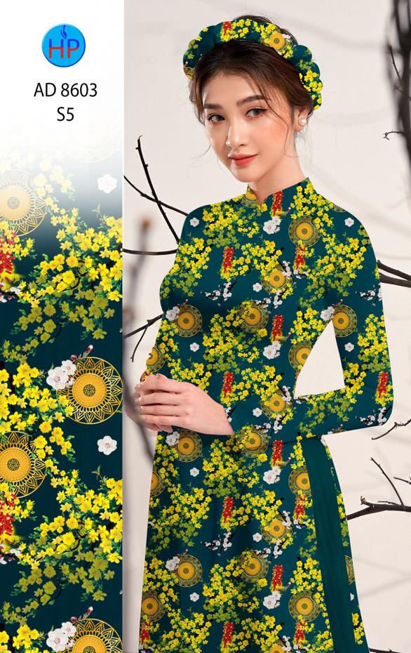 Vải Áo Dài Hoa Mai Đều kiểu mới AD 8603