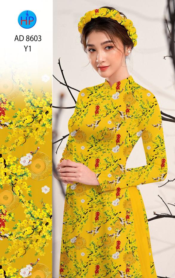 Vải Áo Dài Hoa Mai Đều kiểu mới AD 8603