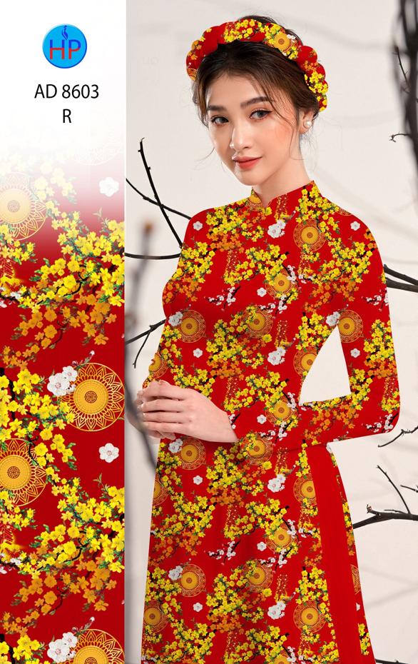 Vải Áo Dài Hoa Mai Đều kiểu mới AD 8603