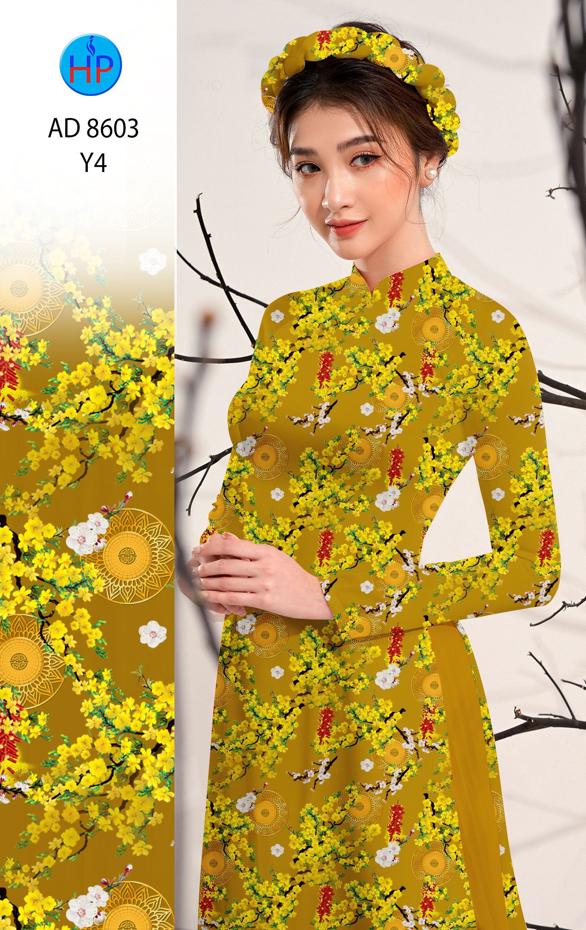 Vải Áo Dài Hoa Mai Đều kiểu mới AD 8603