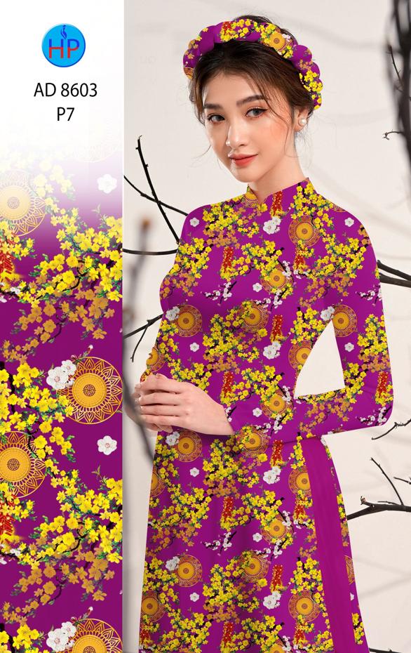 Vải Áo Dài Hoa Mai Đều kiểu mới AD 8603