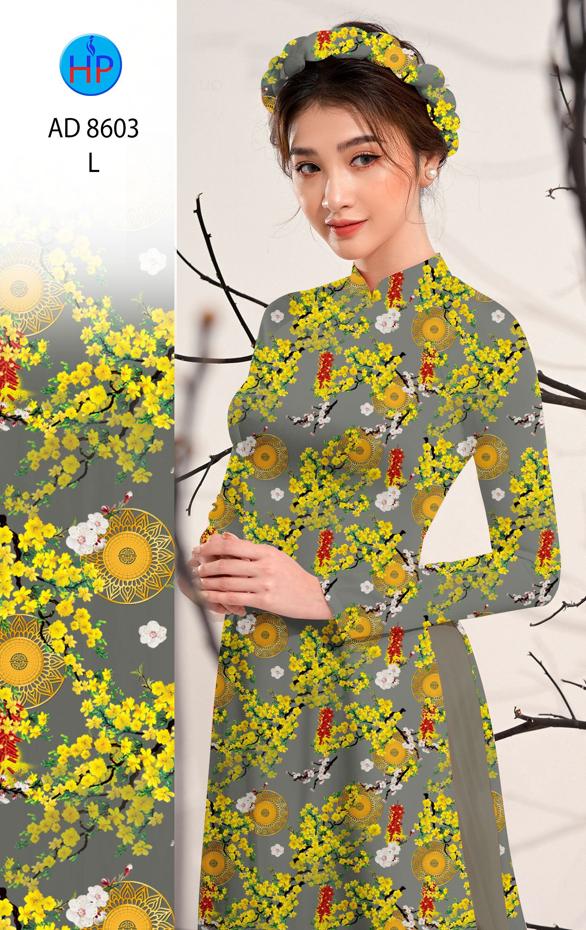 Vải Áo Dài Hoa Mai Đều kiểu mới AD 8603