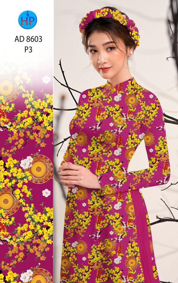 Vải Áo Dài Hoa Mai Đều kiểu mới AD 8603