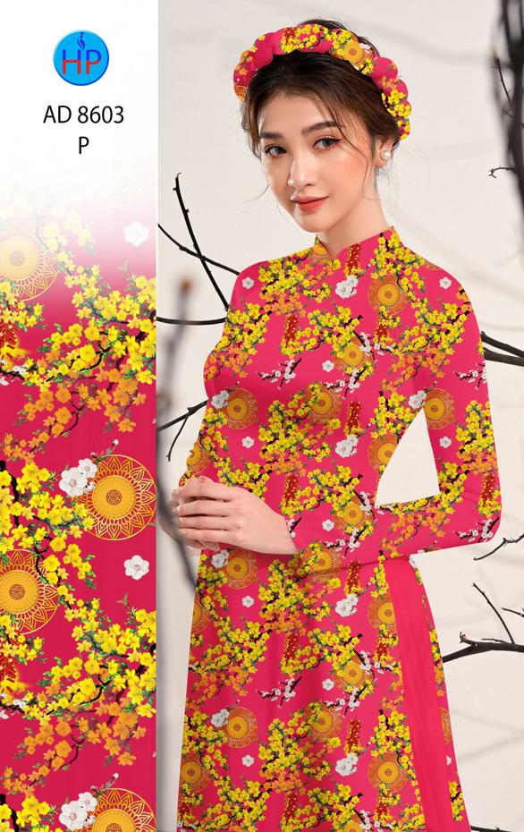 Vải Áo Dài Hoa Mai Đều kiểu mới AD 8603