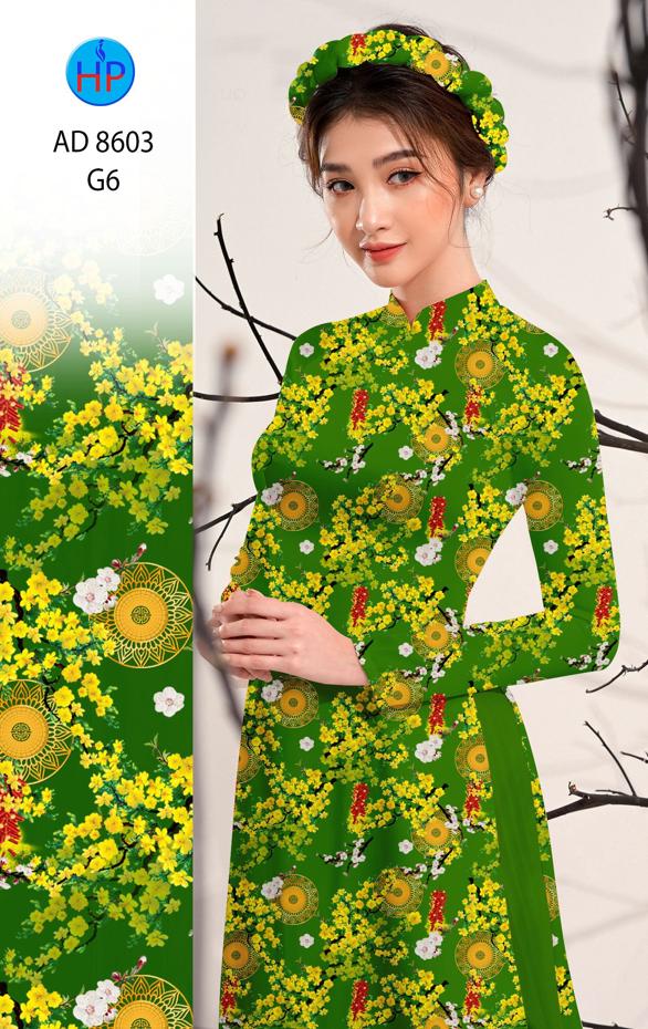 Vải Áo Dài Hoa Mai Đều kiểu mới AD 8603