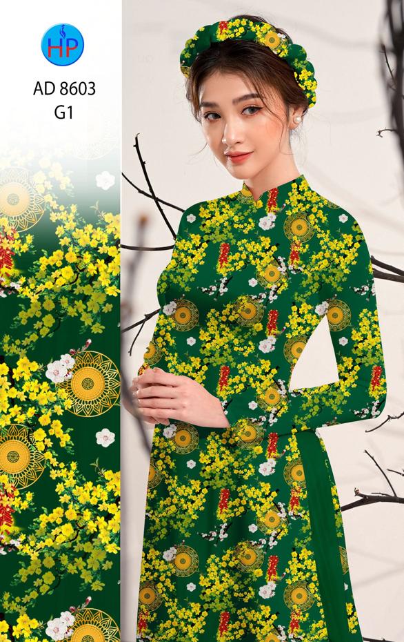 Vải Áo Dài Hoa Mai Đều kiểu mới AD 8603