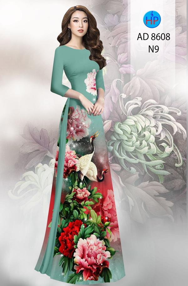 Vải Áo Dài Hoa In 3D mới ra AD 8608 39 Vải Áo Dài Hoa In 3D mới ra AD 8608
