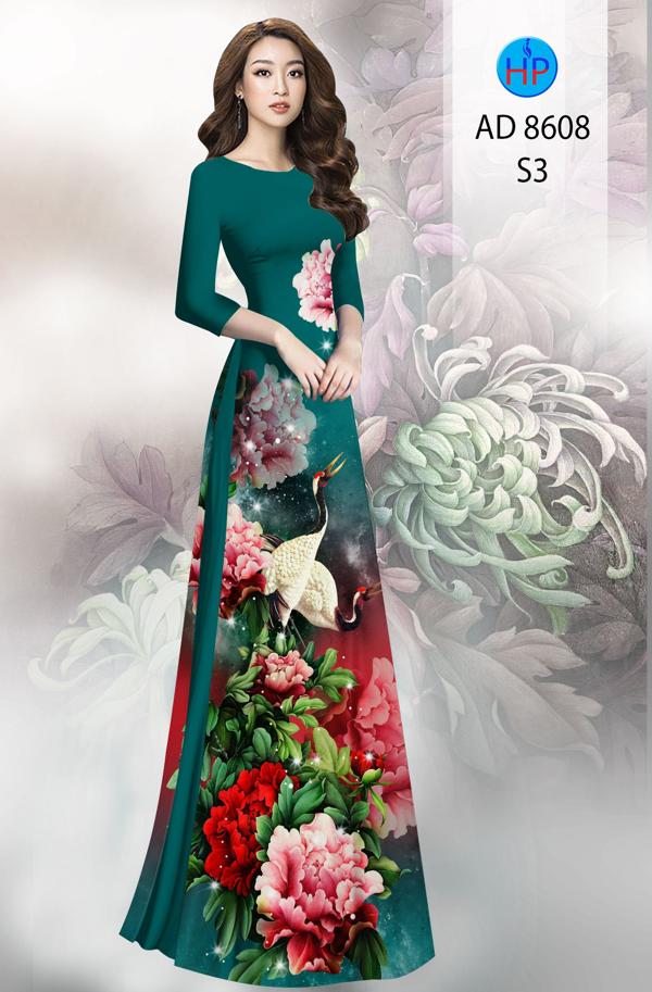 Vải Áo Dài Hoa In 3D mới ra AD 8608 38 Vải Áo Dài Hoa In 3D mới ra AD 8608